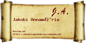 Jakobi Annamária névjegykártya
